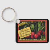 ヴィンテージフルーツクラートラベルアート、木さくらんぼ キーホルダー (裏面)