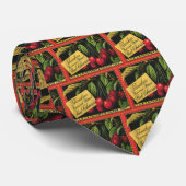 ヴィンテージフルーツクラートラベルアート、木さくらんぼ ネクタイ (ロール)