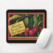 ヴィンテージフルーツクラートラベルアート、木さくらんぼ マウスパッド (マウス)