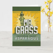 ヴィンテージフルーツクラートラベルアートMr. Grass Asparagus カード (黄色い花)