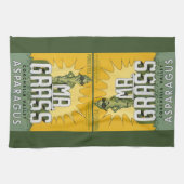 ヴィンテージフルーツクラートラベルアートMr. Grass Asparagus キッチンタオル (横)