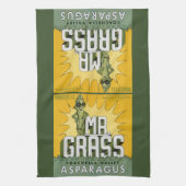 ヴィンテージフルーツクラートラベルアートMr. Grass Asparagus キッチンタオル (縦)