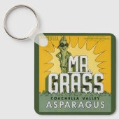 ヴィンテージフルーツクラートラベルアートMr. Grass Asparagus キーホルダー (正面)