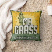 ヴィンテージフルーツクラートラベルアートMr. Grass Asparagus クッション (ブランケット)