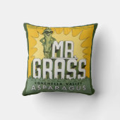 ヴィンテージフルーツクラートラベルアートMr. Grass Asparagus クッション (裏面)