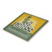 ヴィンテージフルーツクラートラベルアートMr. Grass Asparagus タイル (側面)