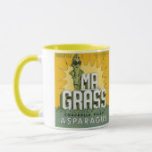 ヴィンテージフルーツクラートラベルアートMr. Grass Asparagus マグカップ (左)