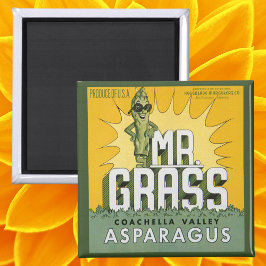 ヴィンテージフルーツクラートラベルアートMr. Grass Asparagus マグネット