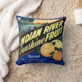 ヴィンテージフルーツクラートラベルフロリダインディアン川 クッション