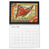 ヴィンテージフルーツクレートラベルと広告カレンダー カレンダー (1月 2026)