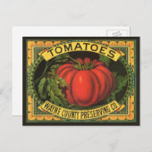 ヴィンテージフルーツクレートラベルアートウェインコトマト ポストカード (正面/裏面)