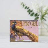 ヴィンテージフルーツクレートラベルアートエルパボピーコックバード ポストカード (スタンド正面)