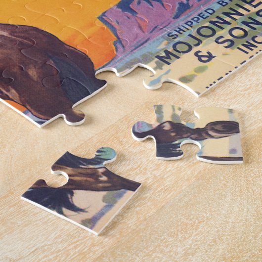 ヴィンテージフルーツクレートラベルアート、バッカロリンゴ ジグソーパズル (側面)