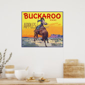 ヴィンテージフルーツクレートラベルアート、バッカロリンゴ ポスター (キッチン)