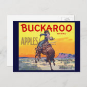 ヴィンテージフルーツクレートラベルアート、バッカロリンゴ ポストカード (正面/裏面)