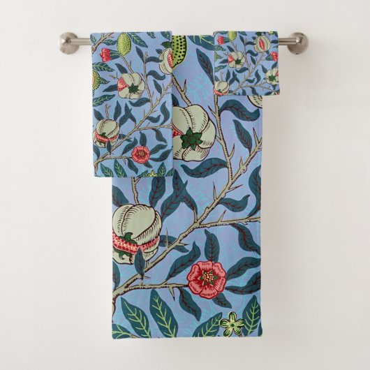 ヴィンテージフルーツザクロ酸オーナメントイラストレーション バスタオルセット (インサイチュ)