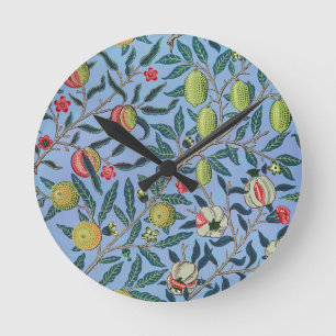 ヴィンテージフルーツザクロ酸オーナメントイラストレーション ラウンド壁時計