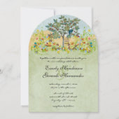 ヴィンテージフルーツツリーラブバード結婚式招待状 招待状 (正面)