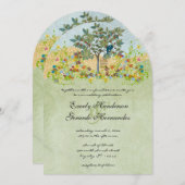 ヴィンテージフルーツツリーラブバード結婚式招待状 招待状 (正面/裏面)
