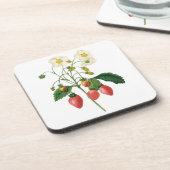 ヴィンテージフルーツベリー食べ物イチゴbyレドゥート コースター (左側)