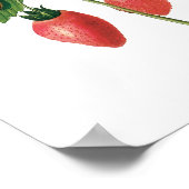 ヴィンテージフルーツベリー食べ物イチゴbyレドゥート ポスター (角)