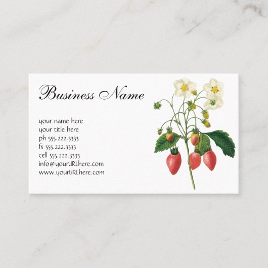 ヴィンテージフルーツベリー食べ物イチゴbyレドゥート 名刺 (正面)