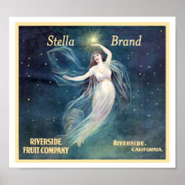 ヴィンテージフルーツラベルアートウーマンカリフォルニア ポスター