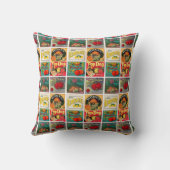 ヴィンテージフルーツラベルパターン クッション (裏面)