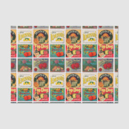 ヴィンテージフルーツラベルパターン 薄葉紙