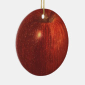 ヴィンテージフルーツレッドオーガニックおいしいリンゴ セラミックオーナメント (右)