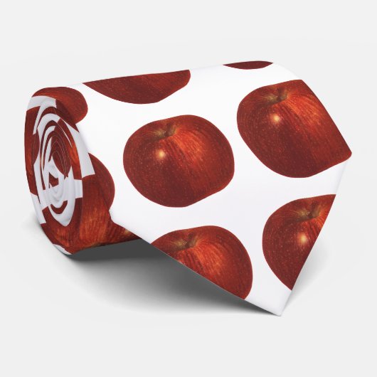 ヴィンテージフルーツレッドオーガニックおいしいリンゴ ネクタイ (ロール)