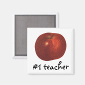 ヴィンテージフルーツレッドオーガニックおいしいリンゴ マグネット (正面/裏面)