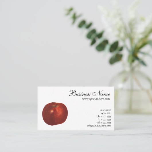 ヴィンテージフルーツレッドオーガニックおいしいリンゴ 名刺 (スタンド正面)