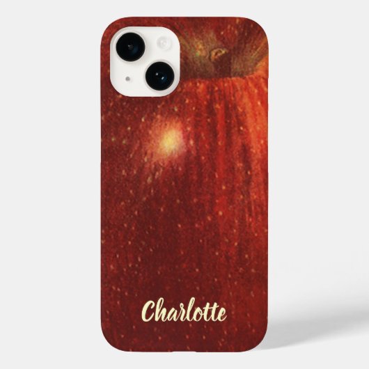 ヴィンテージフルーツレッドオーガニックおいしいリンゴ Case-Mate iPhoneケース (裏面)