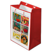 ヴィンテージフルーツ広告ラベル ミディアムペーパーバッグ (正面アングル)