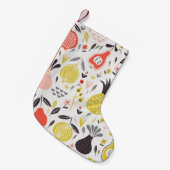 ヴィンテージフルーツ、花：シームレスなパターン。 スモールクリスマスストッキング (正面 (吊り時))