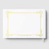 ヴィンテージフレカスタムームタイポグラフィデザインオンホワイト ゲストブック (裏面)