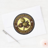 ヴィンテージフレッシュペカンラベルテンプレート ラウンドシール (封筒)