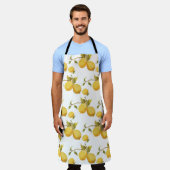 ヴィンテージフレッシュ・レモン:シンプルなデザイン エプロン (着用した状態)
