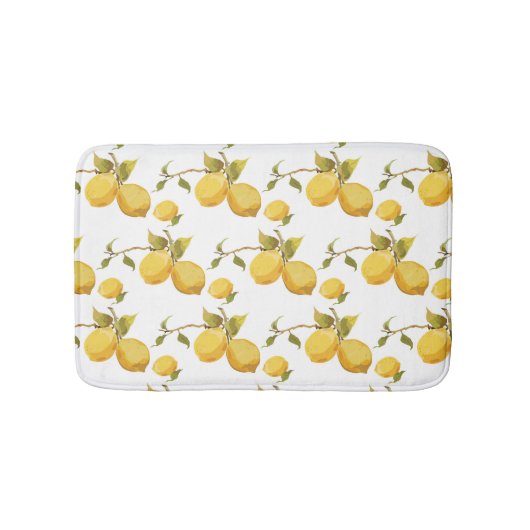 ヴィンテージフレッシュ・レモン：シンプルなデザイン バスマット (正面)