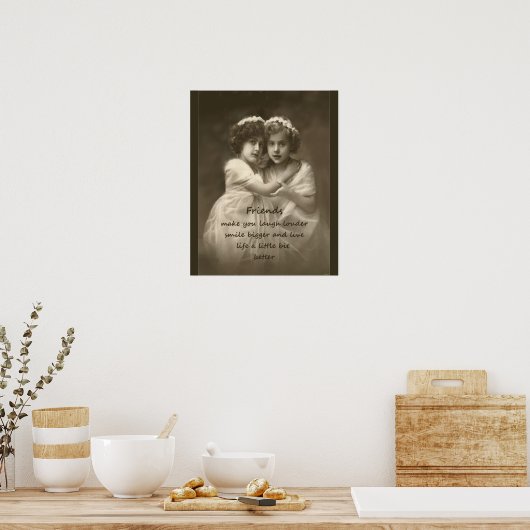 ヴィンテージフレンズフレンドシップ引用文 ポスター (キッチン)