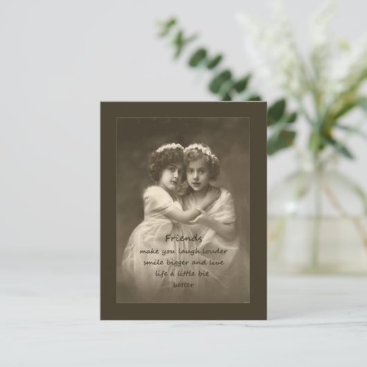 ヴィンテージフレンズ感動的フレンドシップ引用文 ポストカード (スタンド正面)