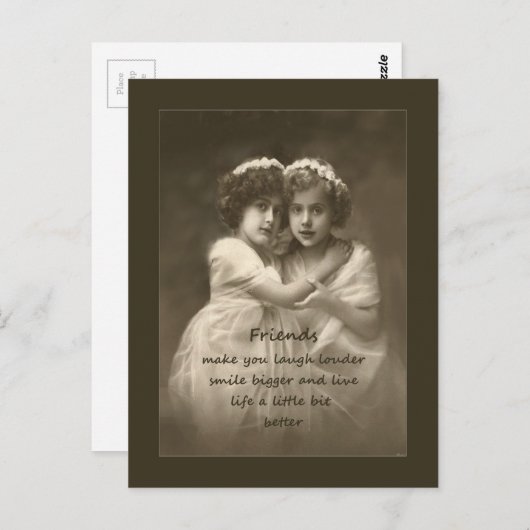 ヴィンテージフレンズ感動的フレンドシップ引用文 ポストカード (正面/裏面)