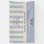 ヴィンテージフレンチブルーベーカリーのロゴイベントディスプレイ 横断幕 (縦)