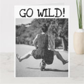 ヴィンテージフレンドおもしろい誕生日バイクグリーティングカード カード (正面)