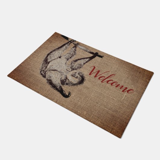 ヴィンテージフレンドリースロスインバーラップ-ようこそ ドアマット (アングル)