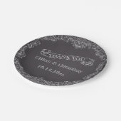 ヴィンテージフレームと結婚黒板の感謝 ペーパープレート (アングル)