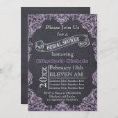 ヴィンテージフレームと結婚黒板ブライダルシャワー 招待状 (正面/裏面)