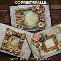 ヴィンテージフレームと花と紙-