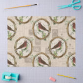 ヴィンテージフレームのクラウンを持つ金ゴールドの切り離し 薄葉紙 (クラフト)